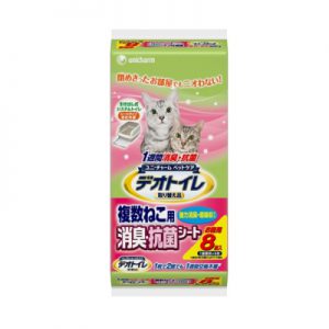 日本《UNICHARM》複數貓消臭抗菌尿布墊多貓用8片入 (四包組)